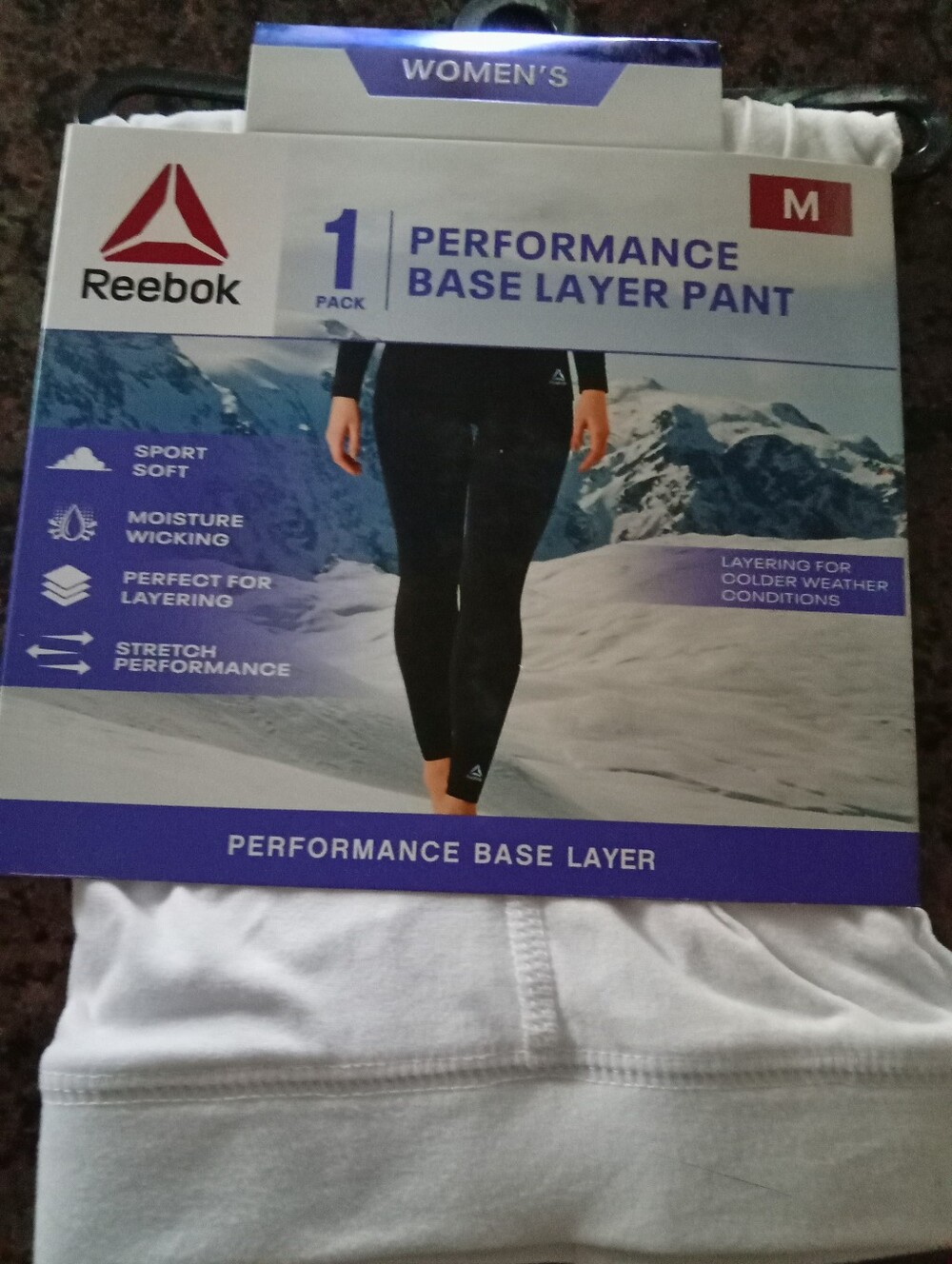 Reebok M White Women's Performance Base Layer Pants